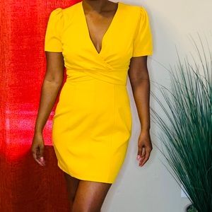 LDT Gianna Twist Front V Neck Mini Dress